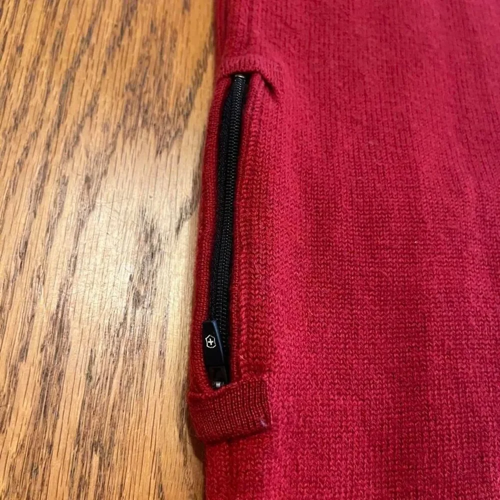 Red Swiss Army Knit Scarf with White Cross